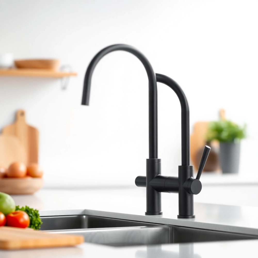 Bateria kuchenna Grohe z wyciąganą wylewką czarna