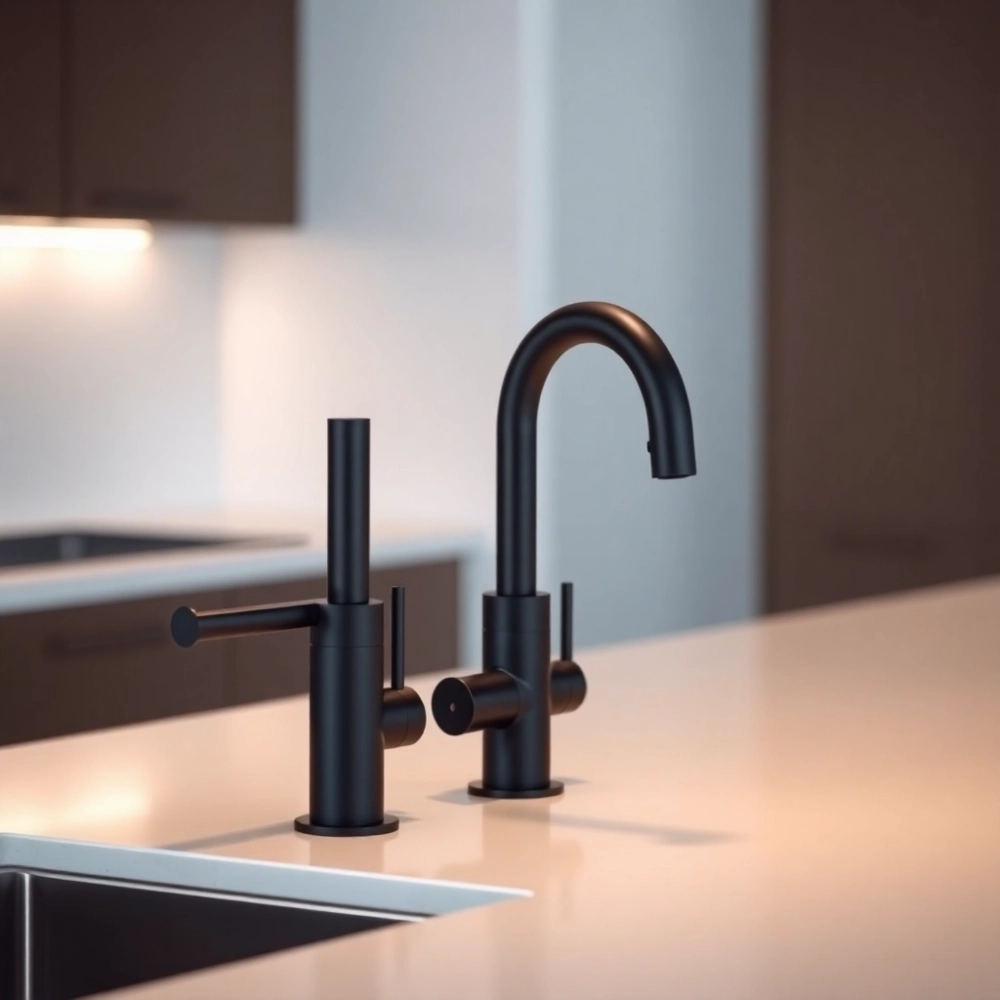 Bateria Kuchenna Z Wyciąganą Wylewką Czarna