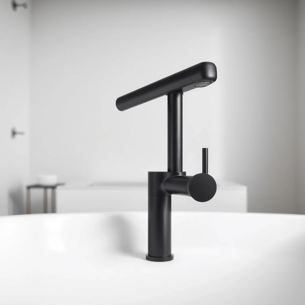 Bateria Wannowa Ze Składaną Wylewką Czarna