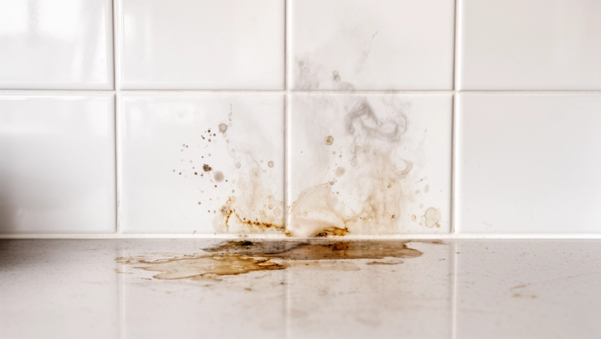 białe płytki nad blatem w kuchni