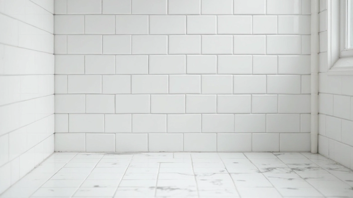 białe płytki szara fuga łazienka