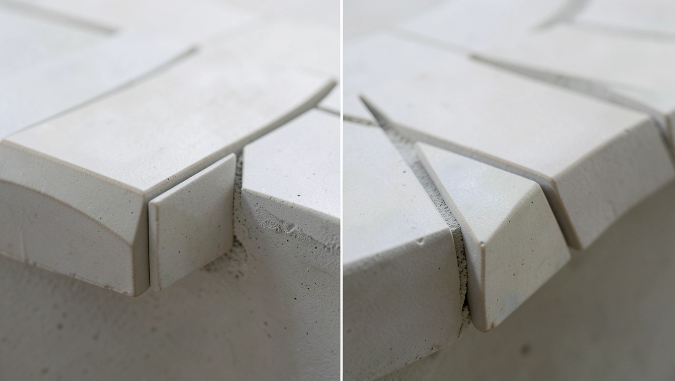 Cięcie płytek i układanie w łuku