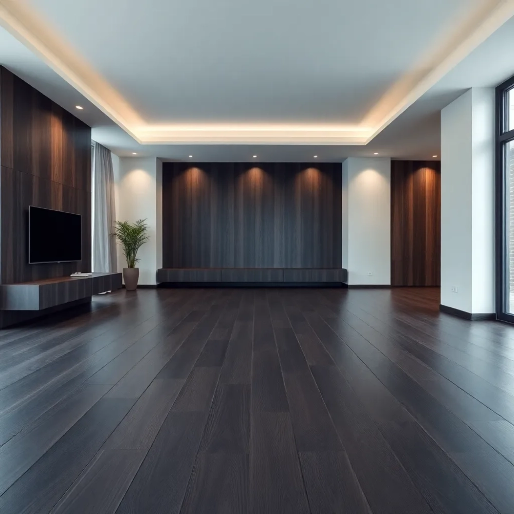 Ciemny parkiet w salonie