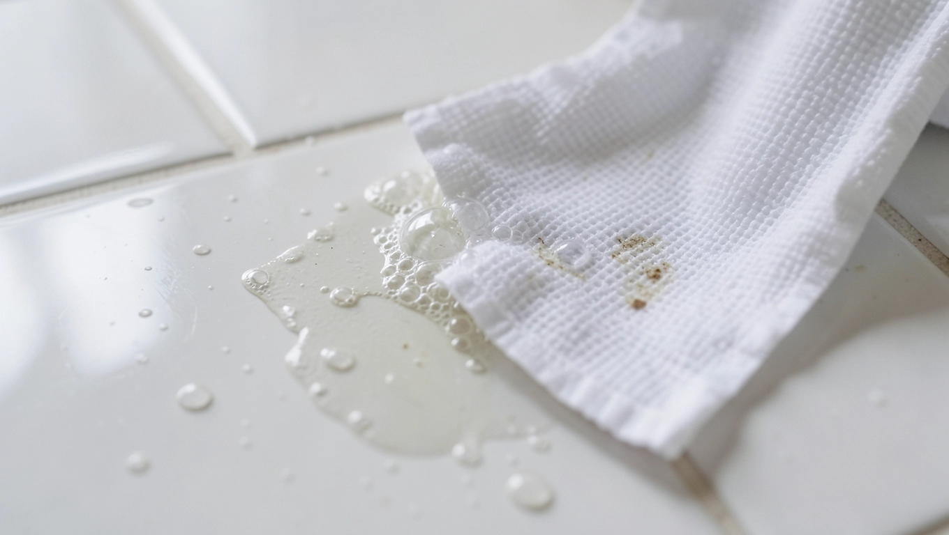 Czyszczenie naklejek na płytkach łazienkowych