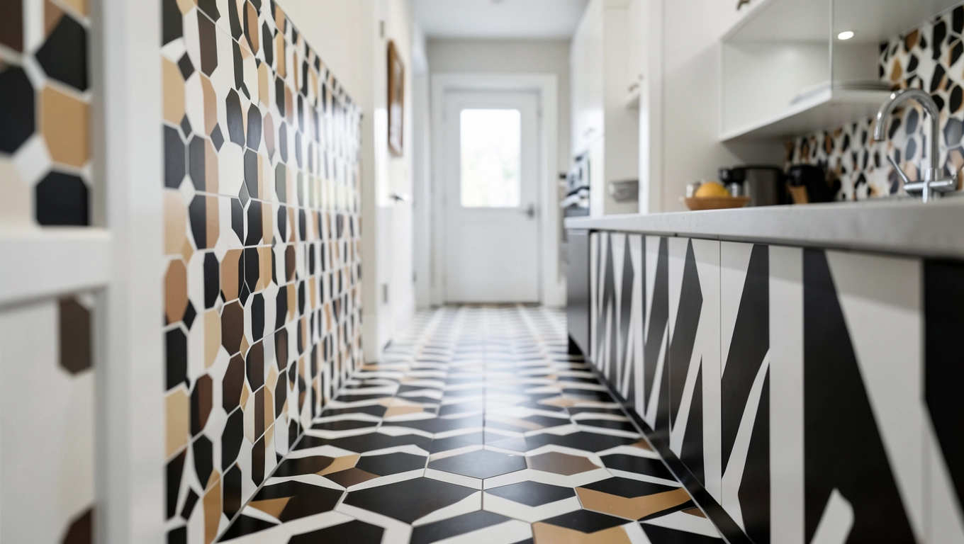 Geometryczne wzory linoleum