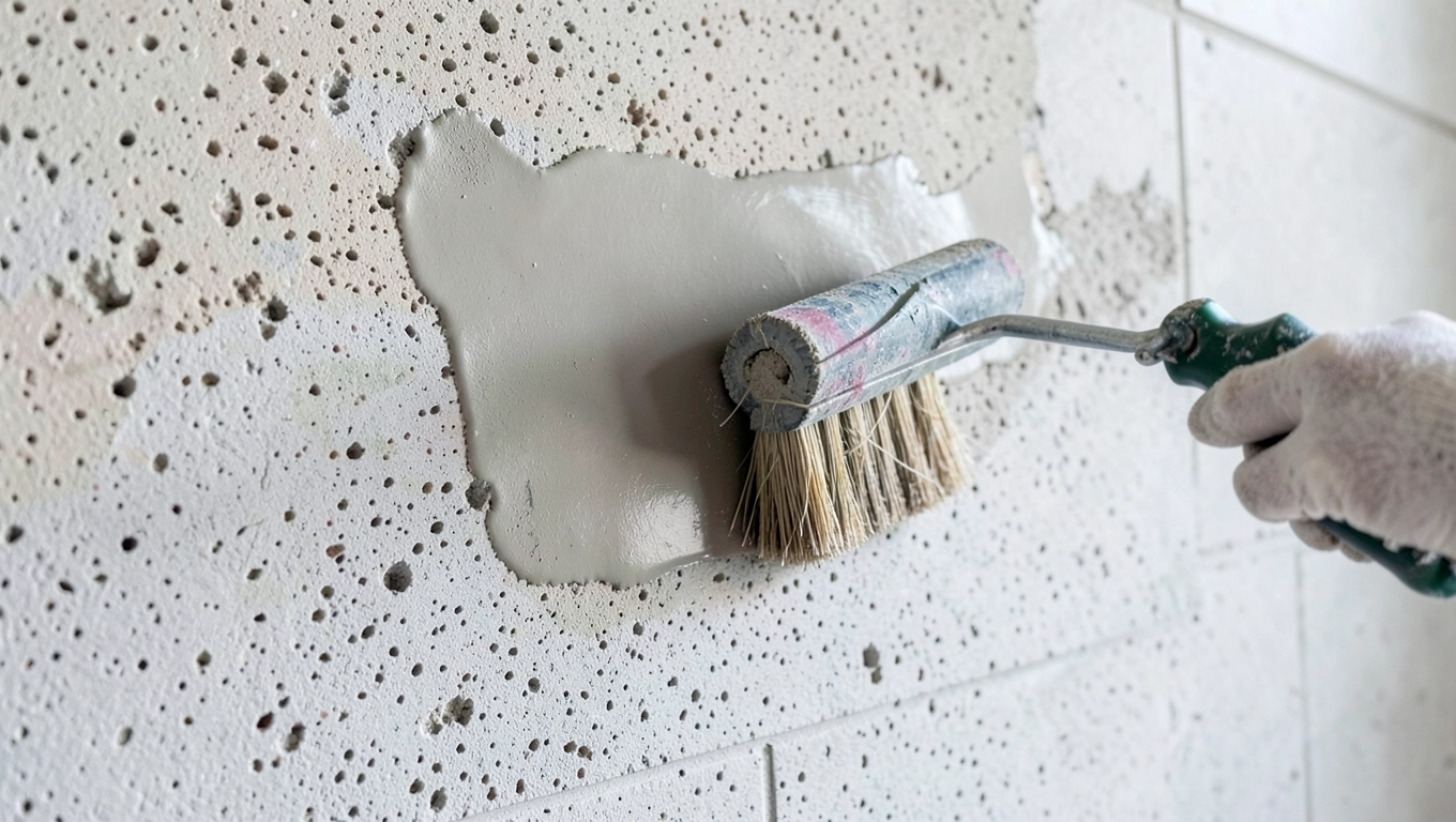 Gruntowanie ścian przed wyrównaniem pod płytki