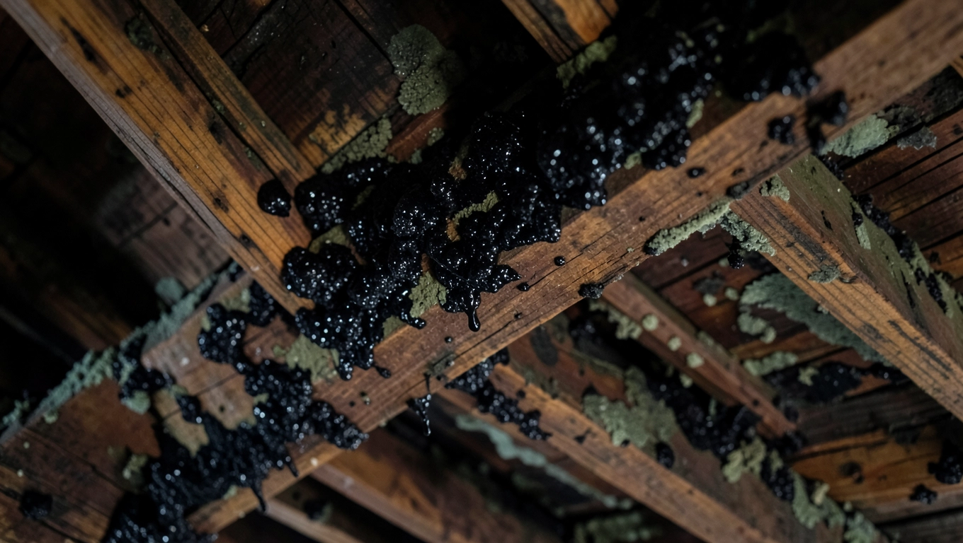 grzyb na deskach dachowych