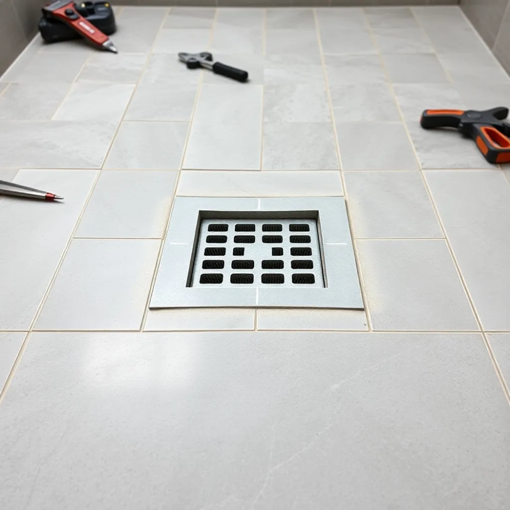 Jak układać płytki ze spadkiem do kratki