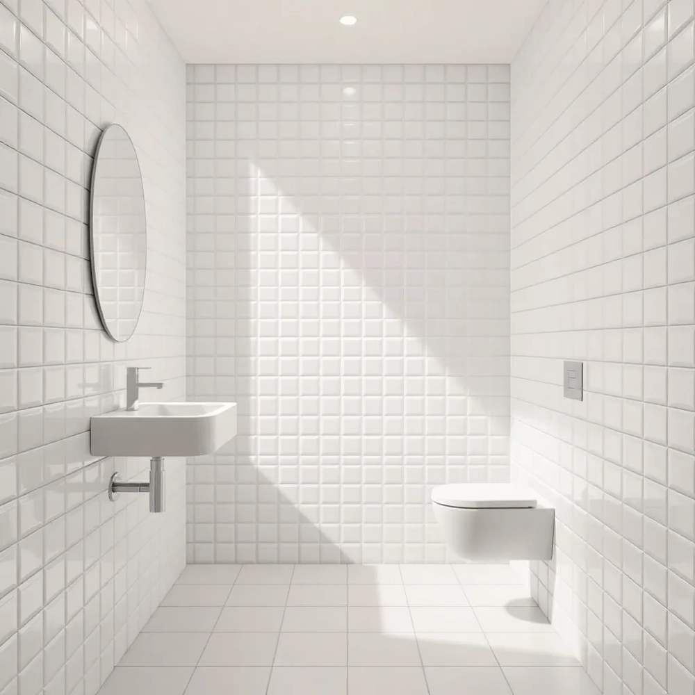 Jak ułożyć płytki w małej łazience