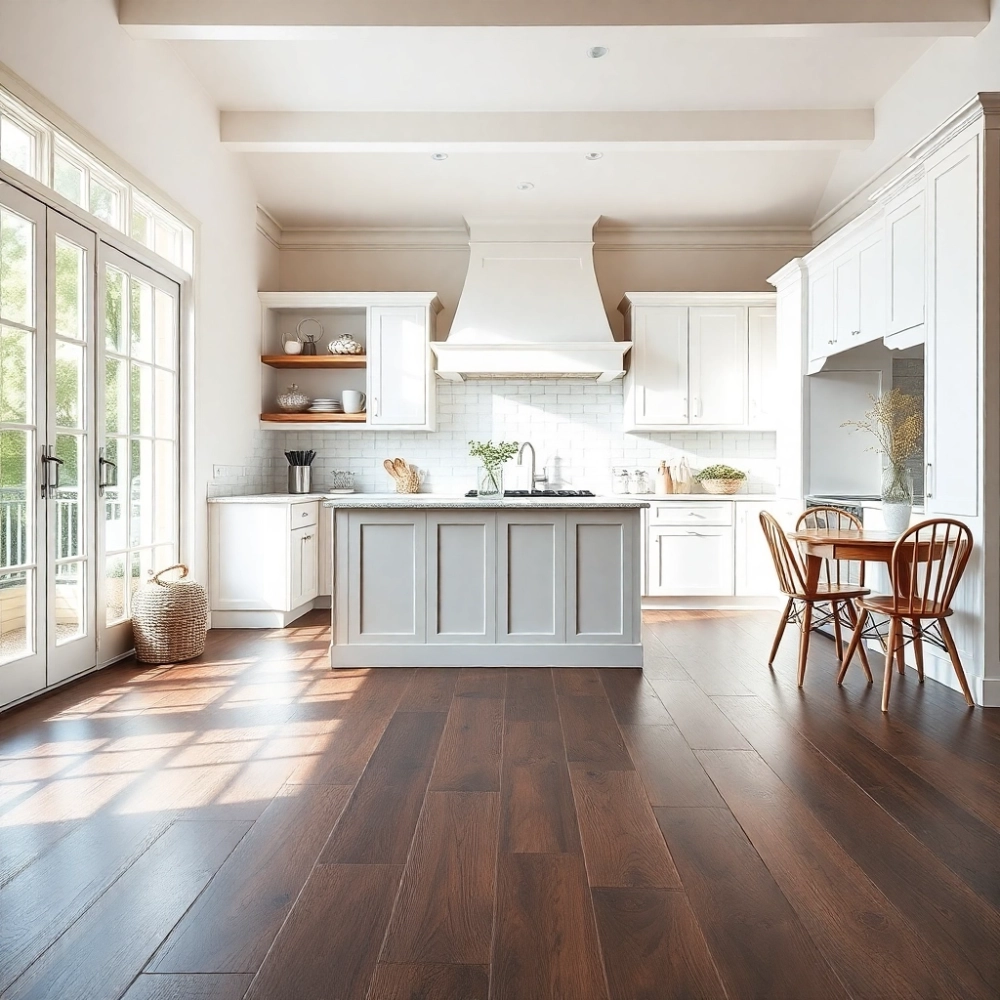 Jaka podłoga do białych mebli w kuchni