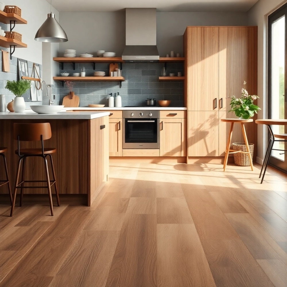 Jaka podłoga do drewnianych mebli w kuchni