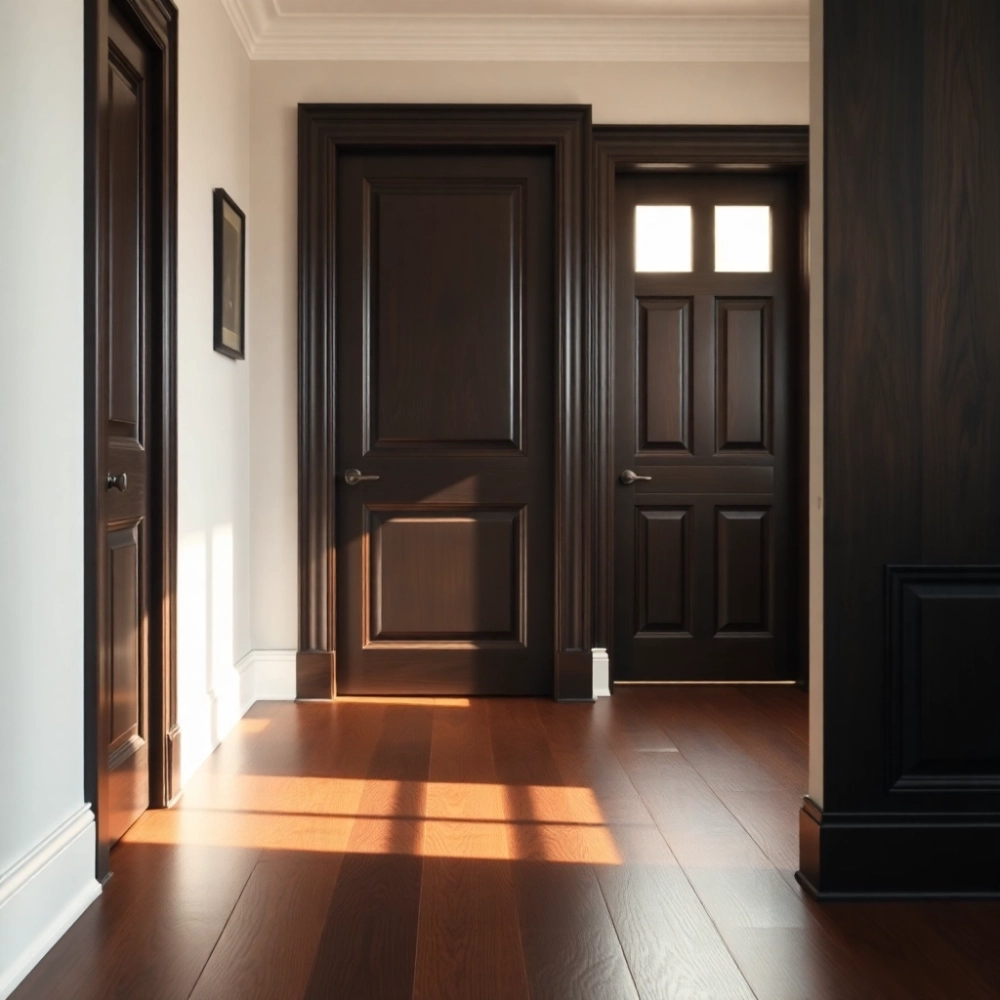 Jaki kolor listew przypodłogowych do ciemnych drzwi