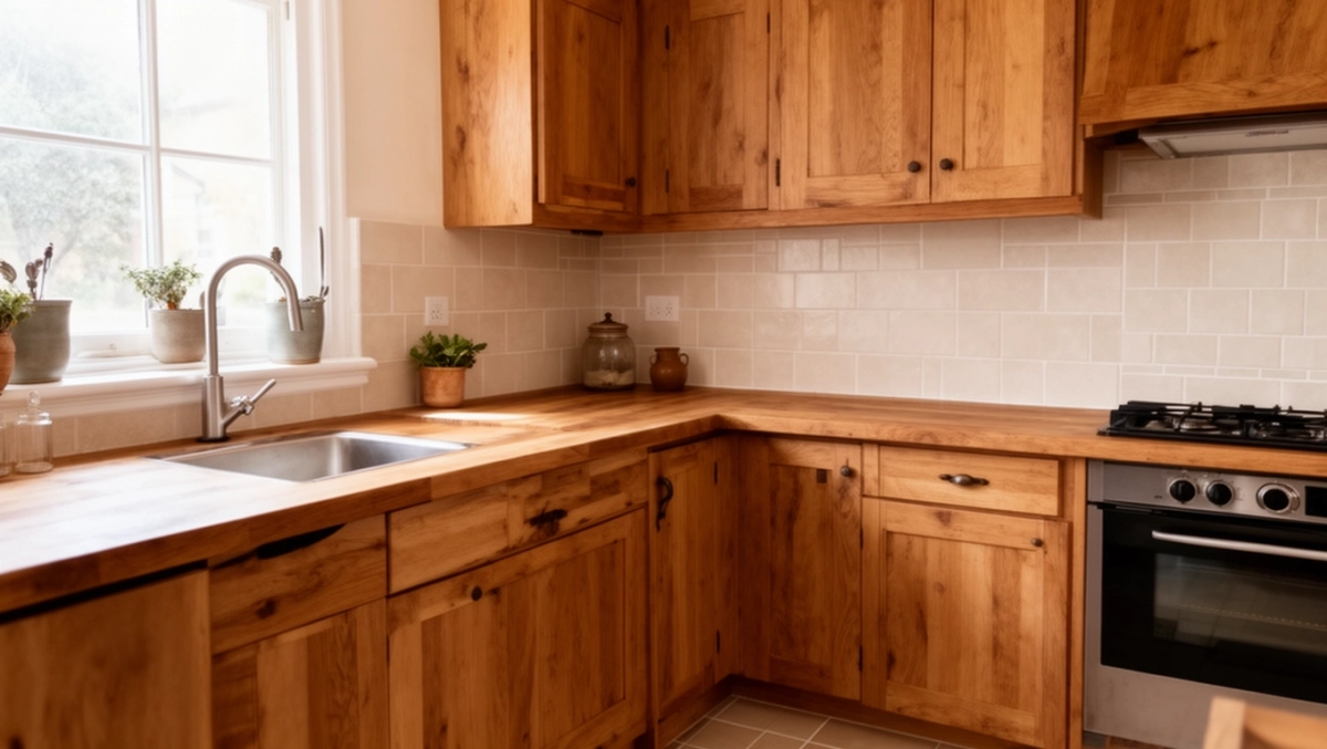 jakie płytki do drewnianej kuchni