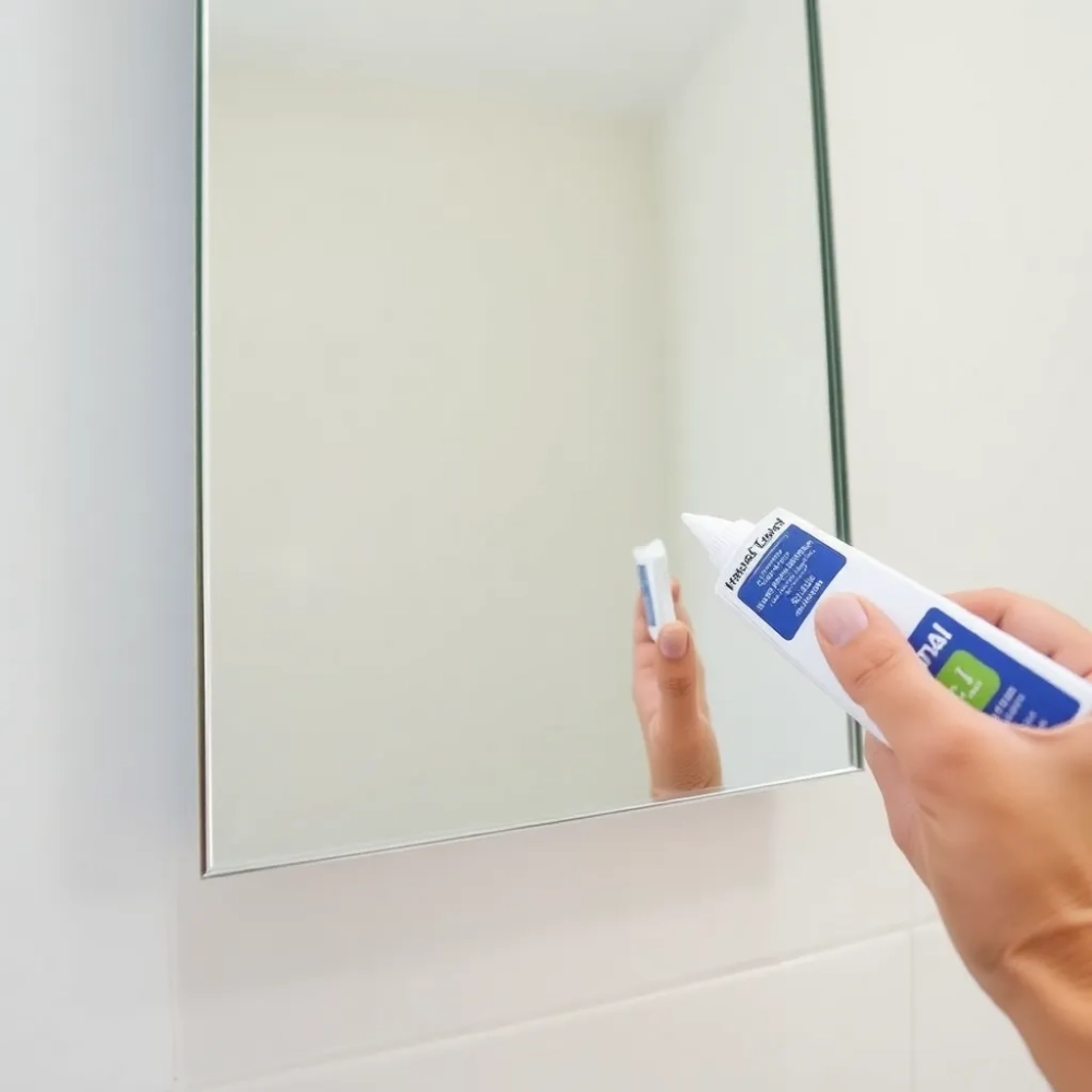 Montaż lustra na płytkach