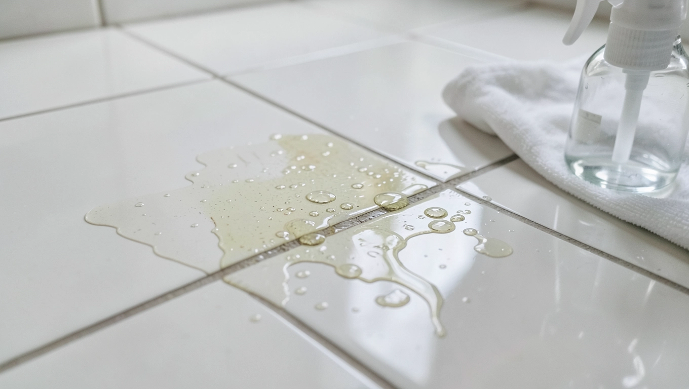 Montaż naklejek na płytki podłogowe