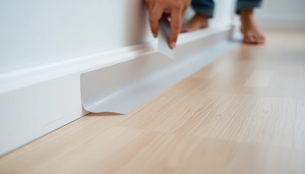Montaż taśmy przypodłogowej samoprzylepnej