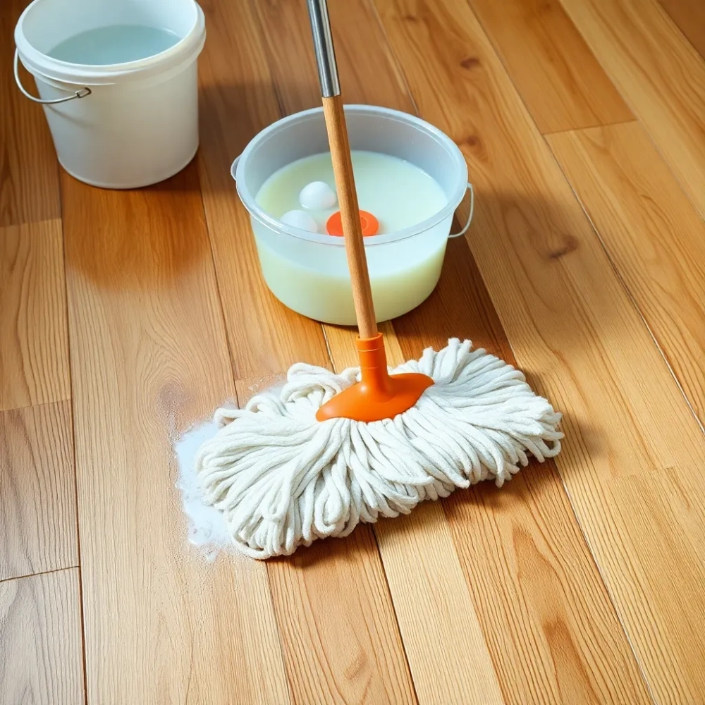 Mycie drewnianej podłogi