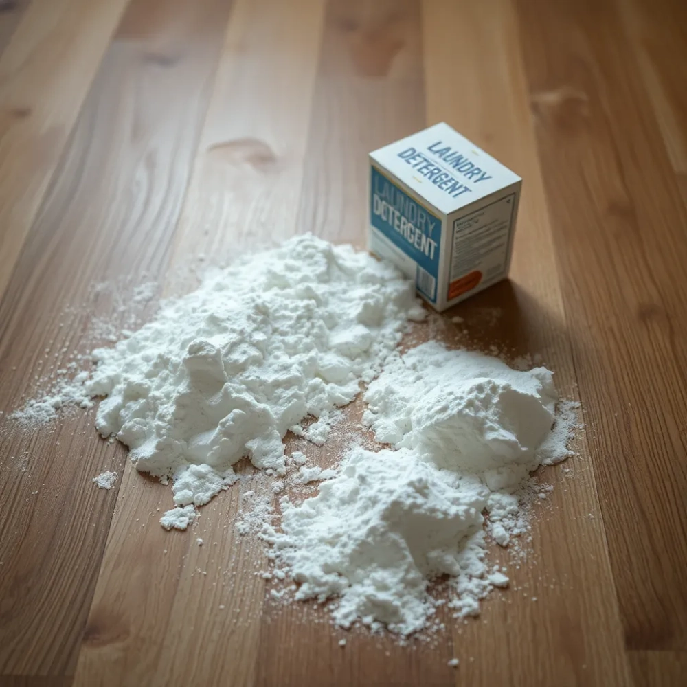 Mycie podłogi proszkiem do prania