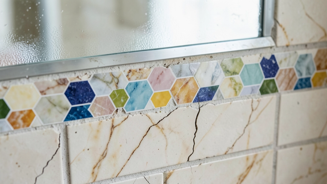 Naklejki winylowe na stare płytki łazienkowe