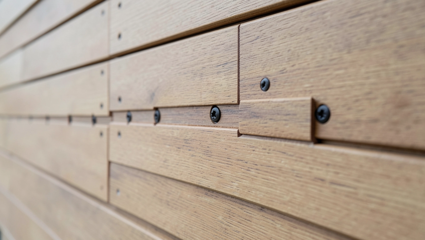 Niewidoczny montaż deski elewacyjnej czarnymi wkrętami