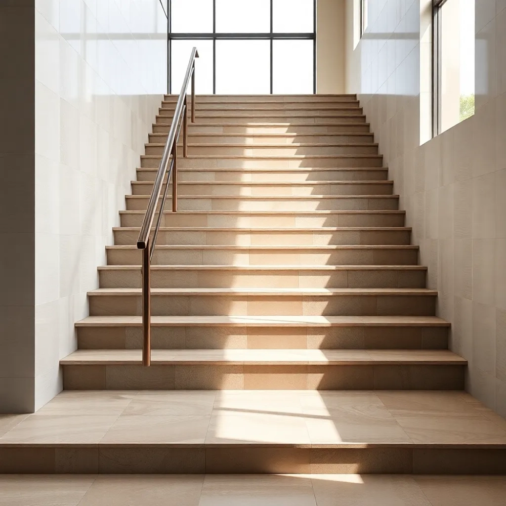 Nowoczesne płytki na schody wewnętrzne