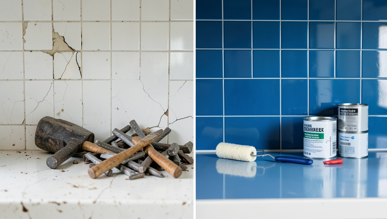 Oszczędności przy malowaniu płytek w kuchni