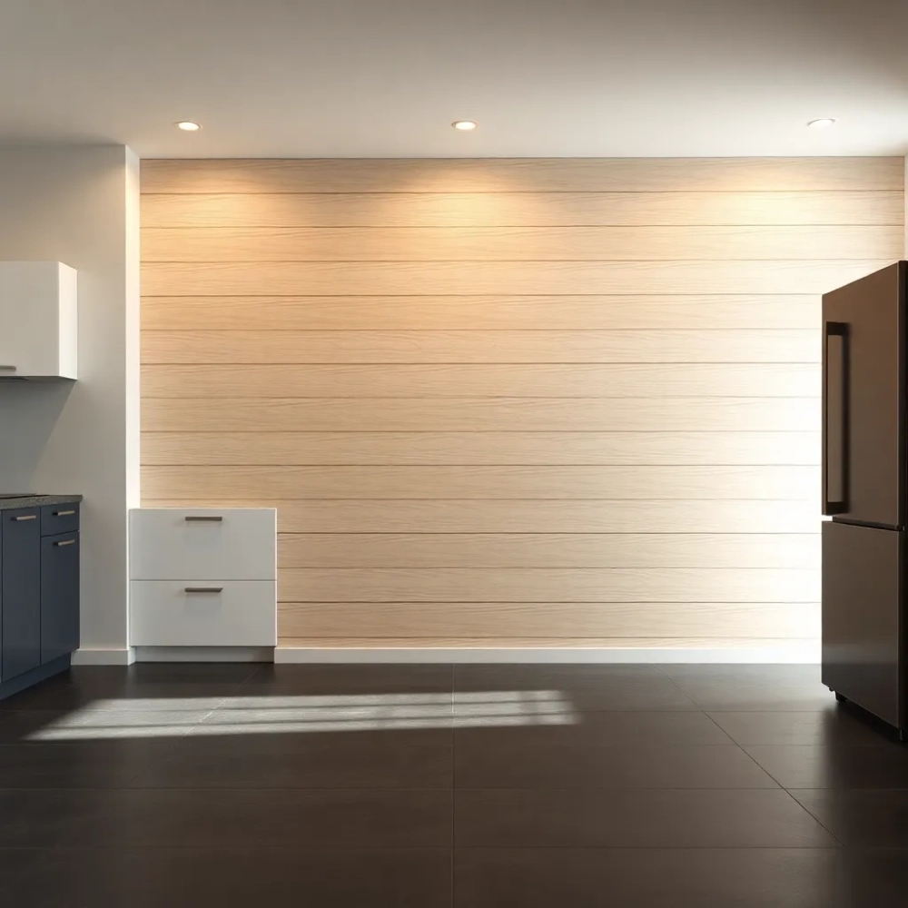 Panele podłogowe na ścianie w kuchni