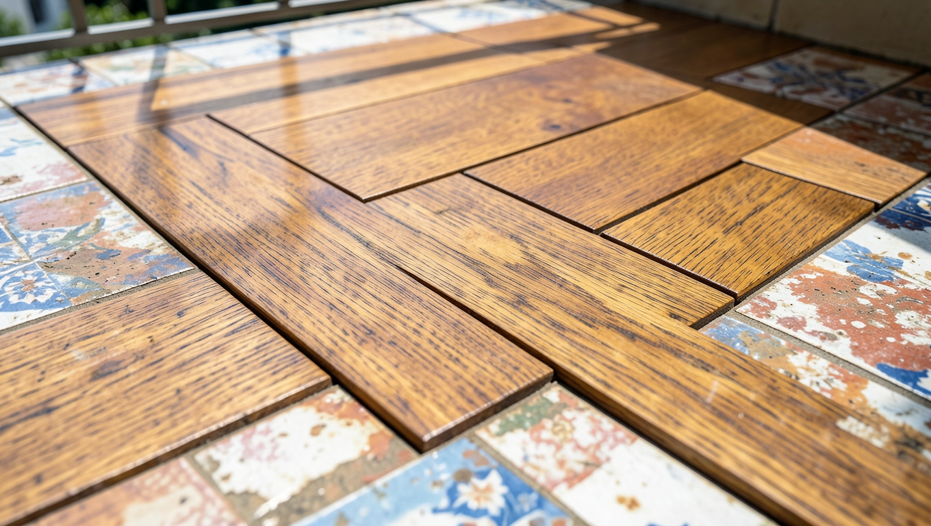 Parkiet tarasowy na stare płytki