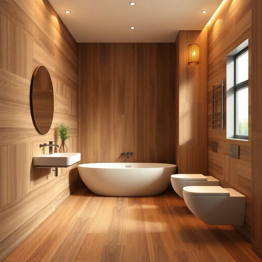 Płytki drewnopodobne łazienka inspiracje
