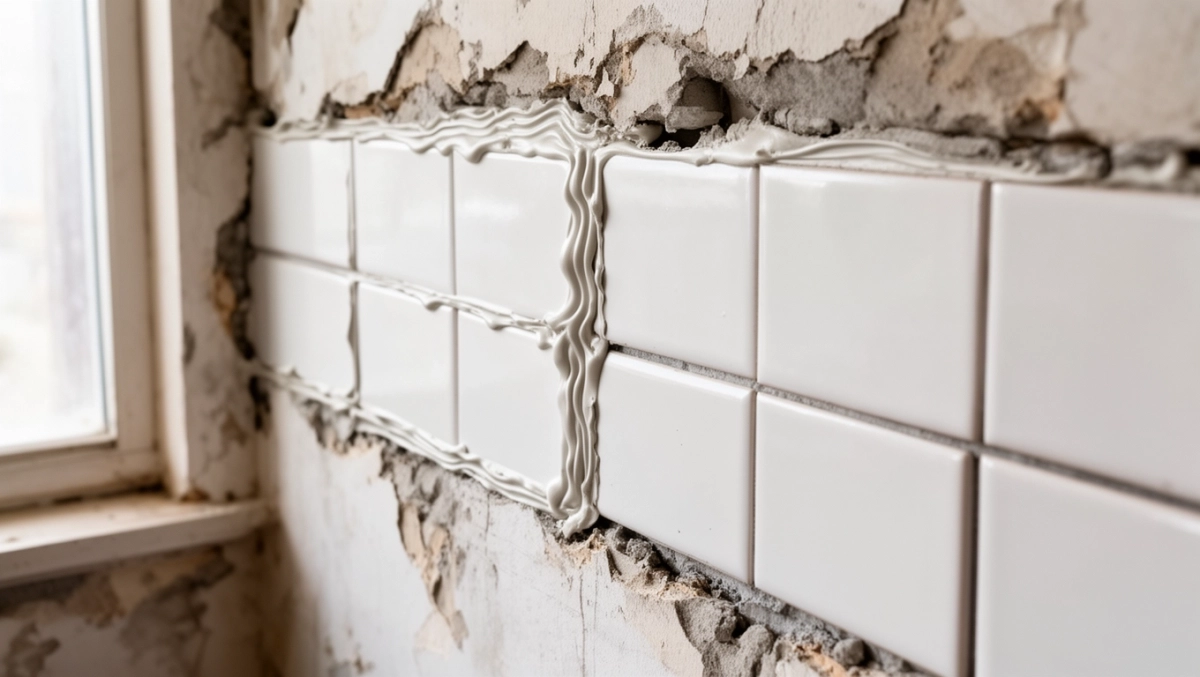 Płytki na nierównej ścianie