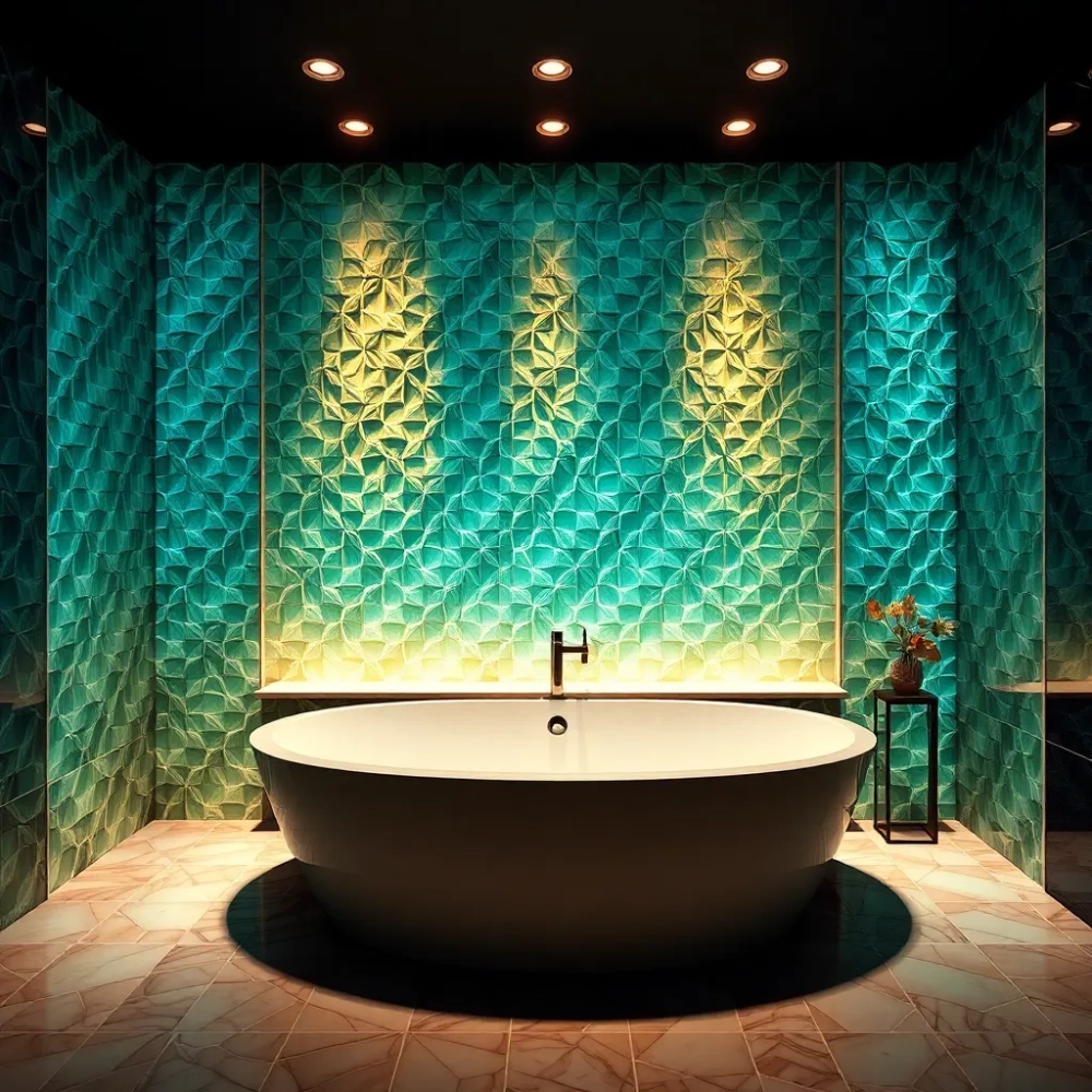 Płytki szklane do łazienki 3D