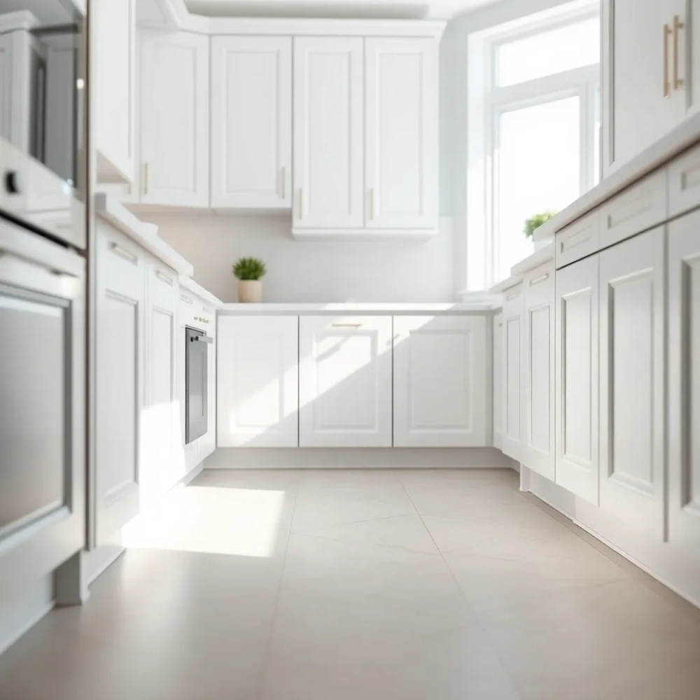 Podłoga do białej kuchni