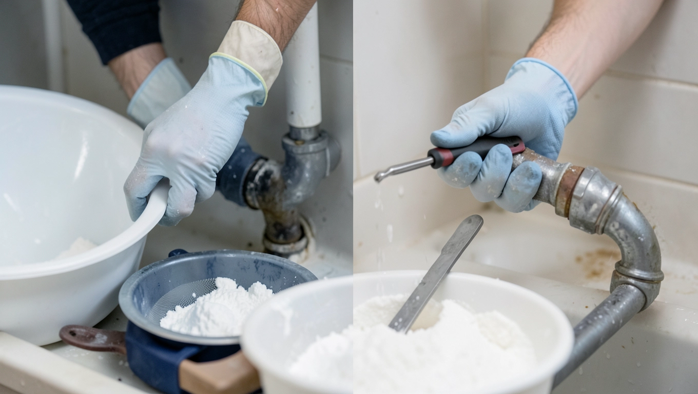 Przygotowanie do czyszczenia syfonu Geberit