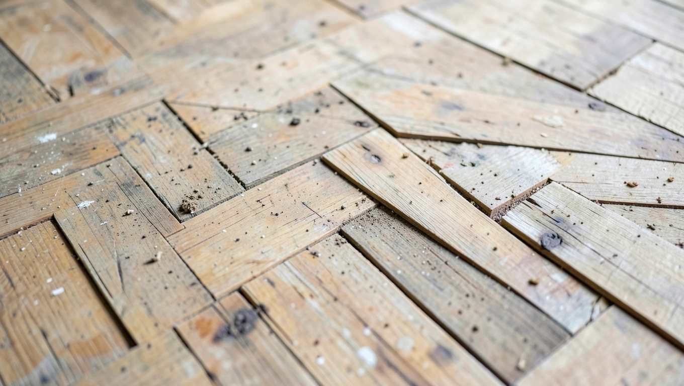 Przygotowanie podłoża pod deskę w jodełkę