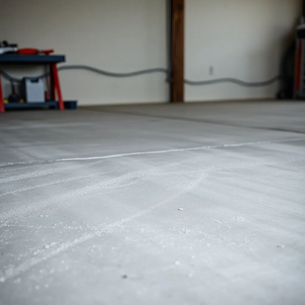 Pyląca posadzka w garażu