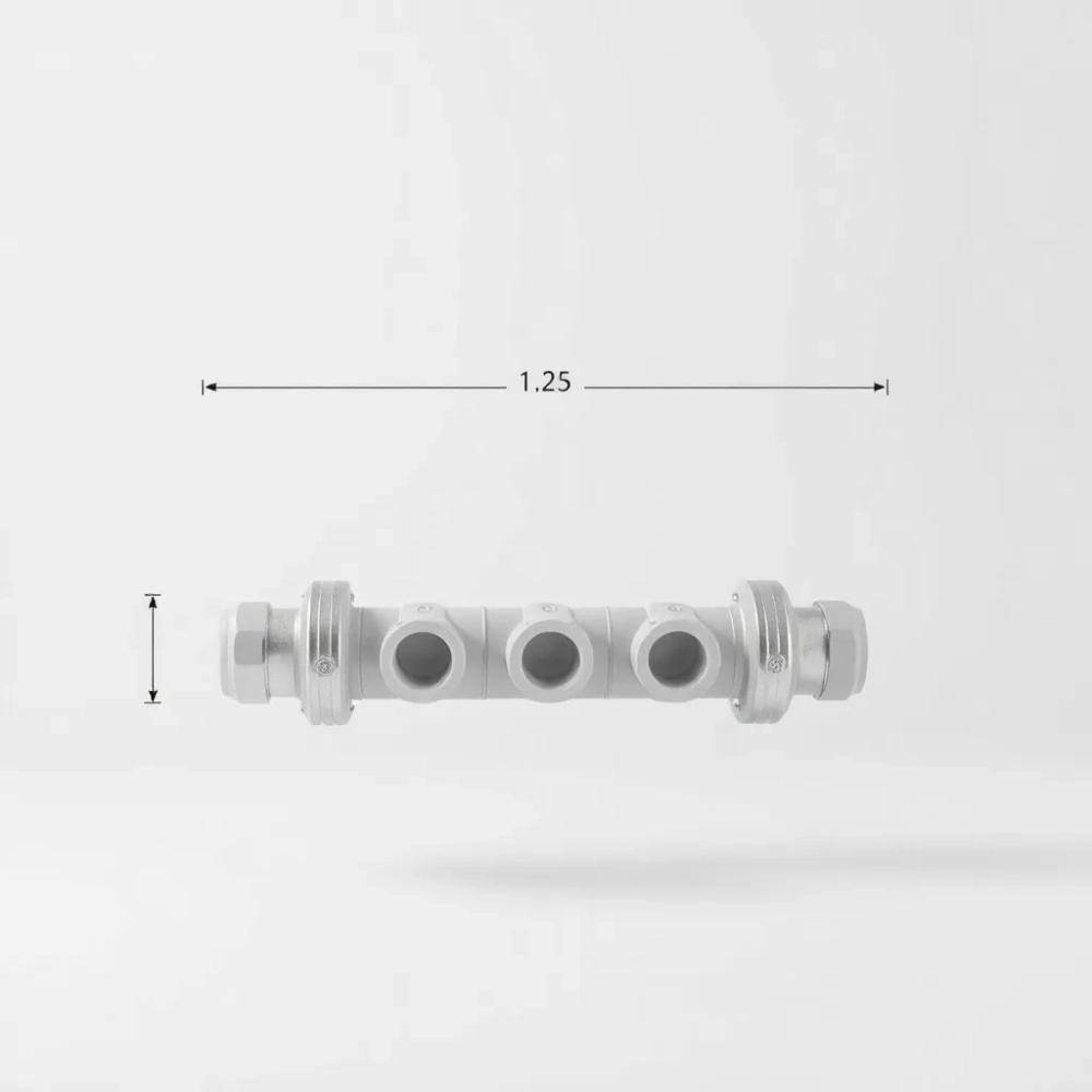 Rozdzielacz do podłogówki 5 sekcji wymiary