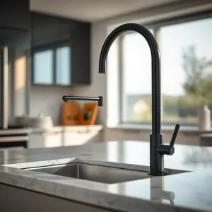 Bateria kuchenna czarna z wyciąganą wylewką