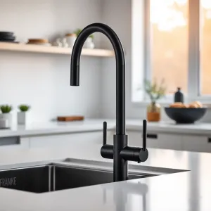 Bateria kuchenna czarna z wyciąganą wylewką Franke