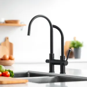 Bateria kuchenna Grohe z wyciąganą wylewką czarna