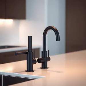 Bateria Kuchenna Z Wyciąganą Wylewką Czarna