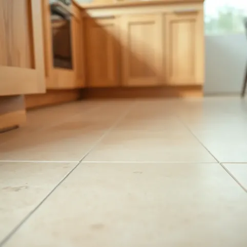 Beżowe płytki do kuchni na podłogę