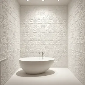 Białe płytki 3D do łazienki