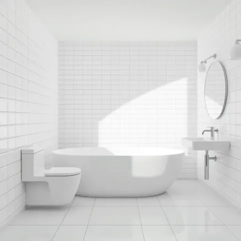Białe płytki podłogowe do łazienki
