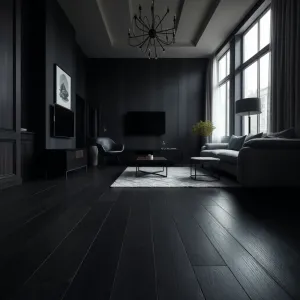 Ciemną podłoga w salonie