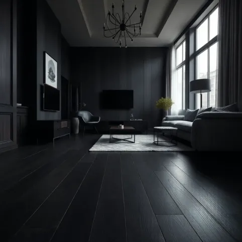 Ciemną podłoga w salonie