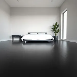 Czarna podłoga w sypialni