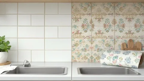 czym okleić płytki w kuchni