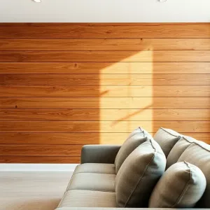 Deski na ścianę w salonie