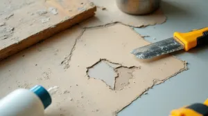 jak naprawić dziurę w linoleum