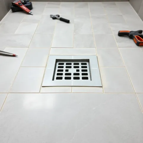 Jak układać płytki ze spadkiem do kratki